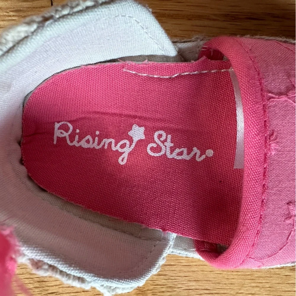 Rising Star Pink Floral Baby Walker Shoes size 6-9 months